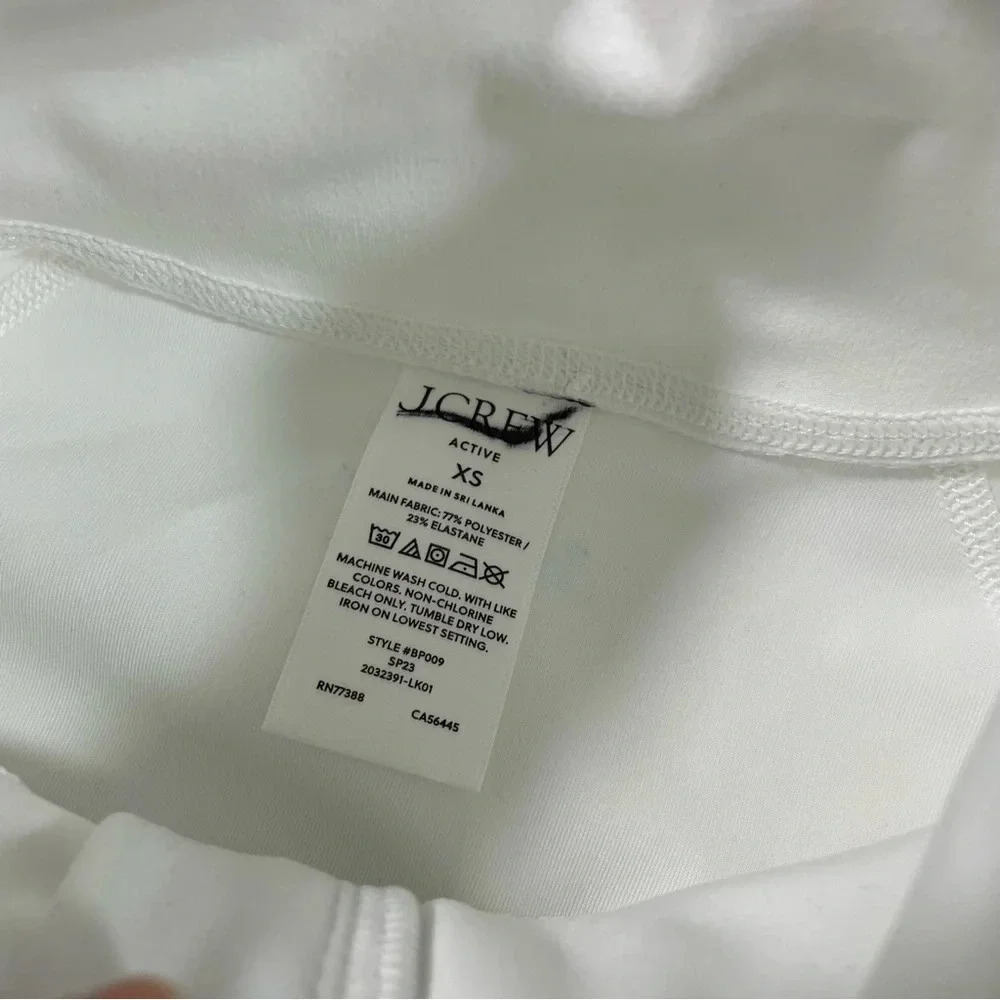 New J Crew Cloudstretch Half Zip Pullover Shirt White Green - Picture 5 of 8